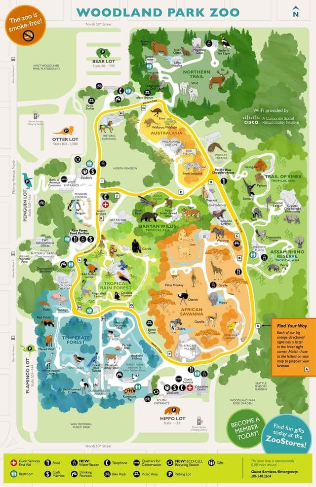 Seattle dierentuin park plattegrond